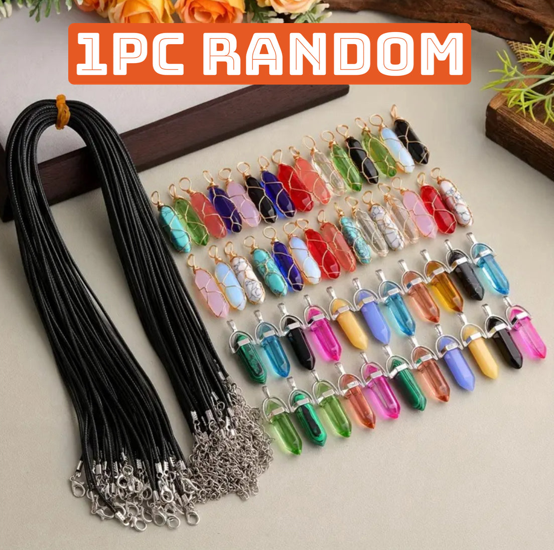 1PC Random Mystery Chakra Necklace Crystal - Over 400+ Styles - New Styles - Spiritual Energy Generator Necklace