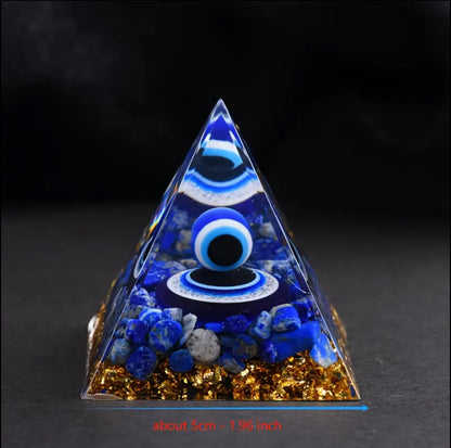 2PC SET All Lapis Eye Chakra Energy Oregone Pyramid Generator